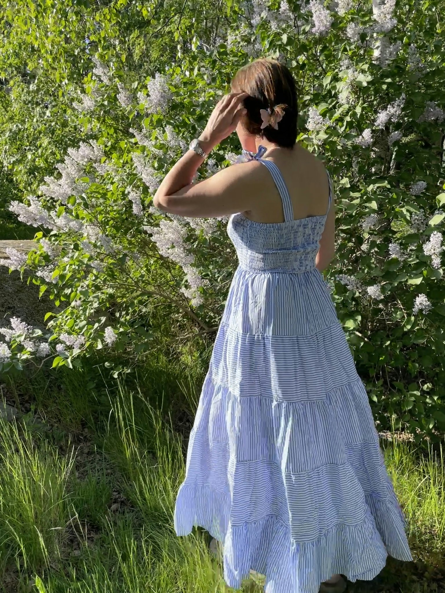 Summer blue stripe  dress