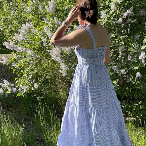 Summer blue stripe  dress