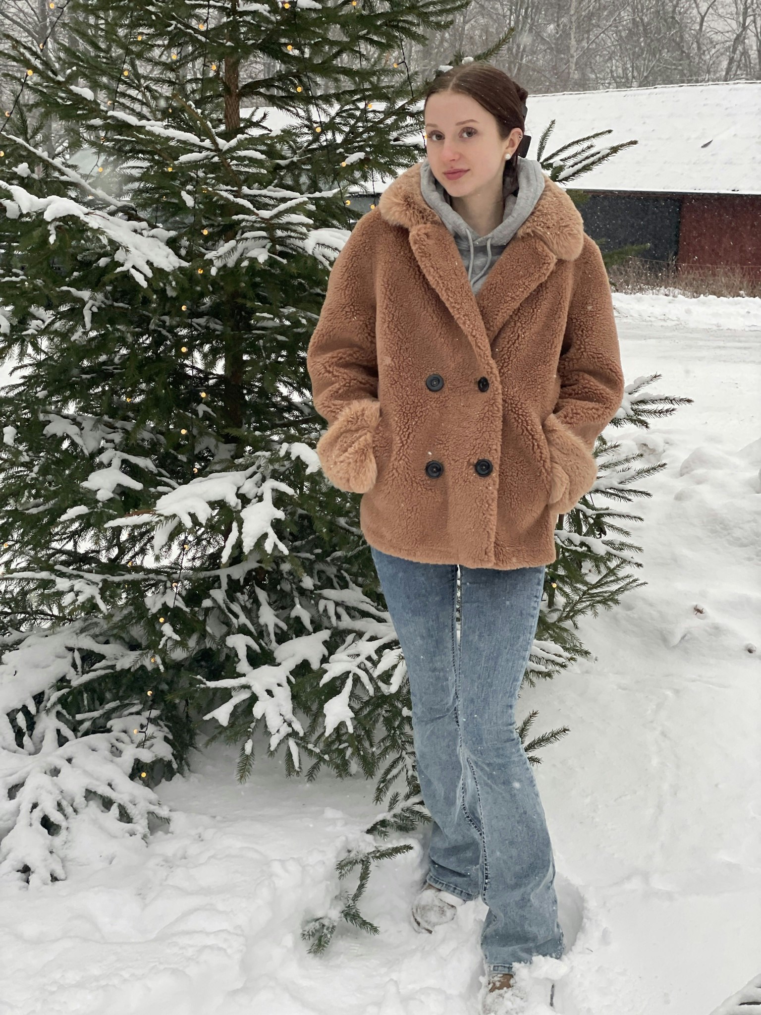 Fiona wool coat short light brown