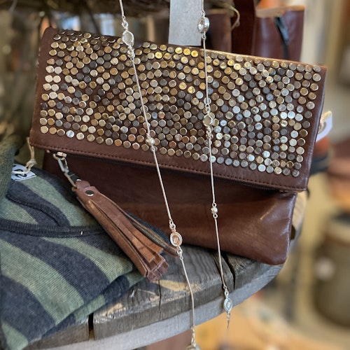 Leather bag with studs