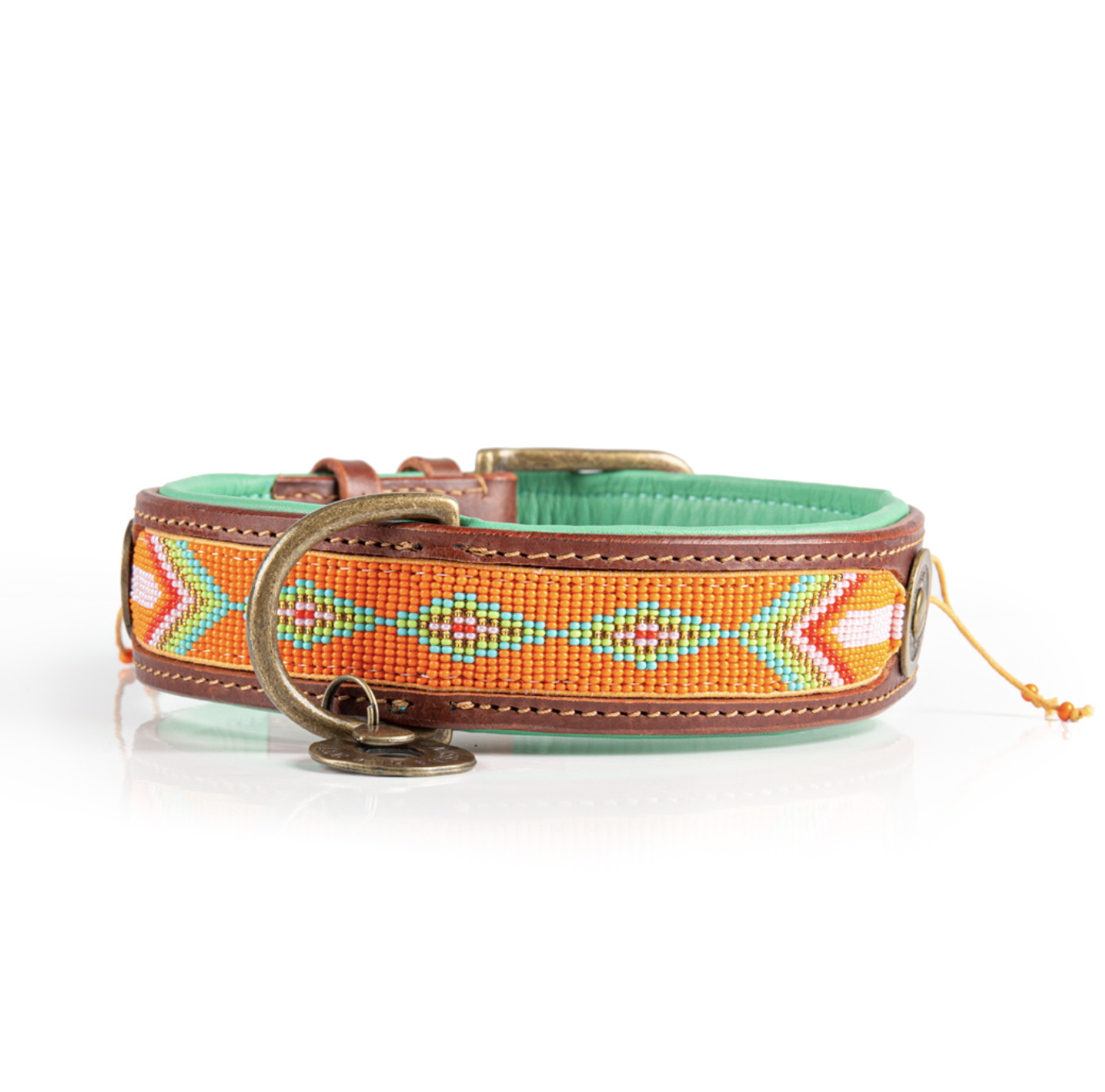 Tiger Lily Orange Dog Collar with Beads - Dog with a Mission