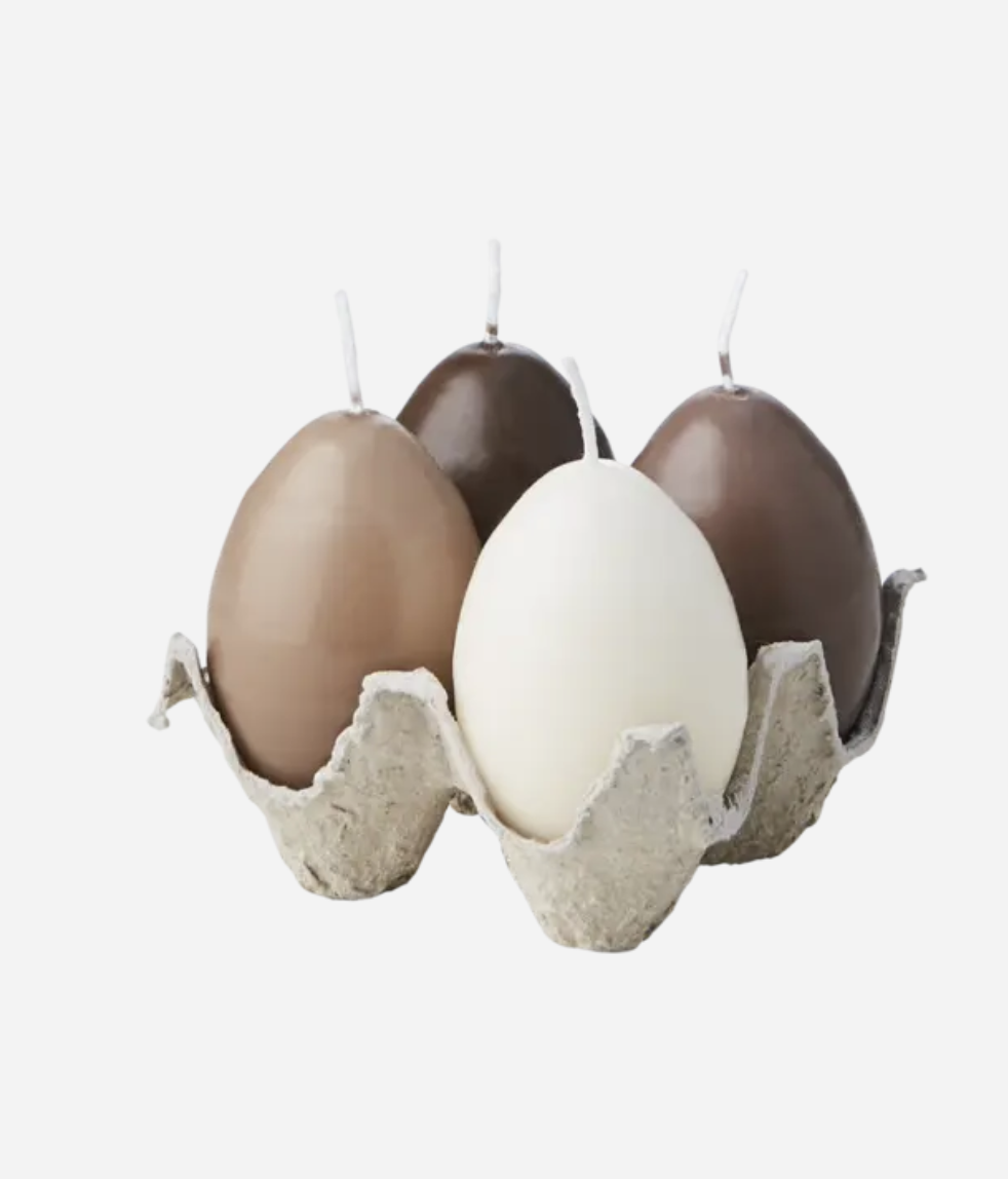 EGG CANDLES Chicken eggs, 4-pack, Brown/beige/ivory