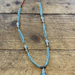 Boho beach necklace light blue