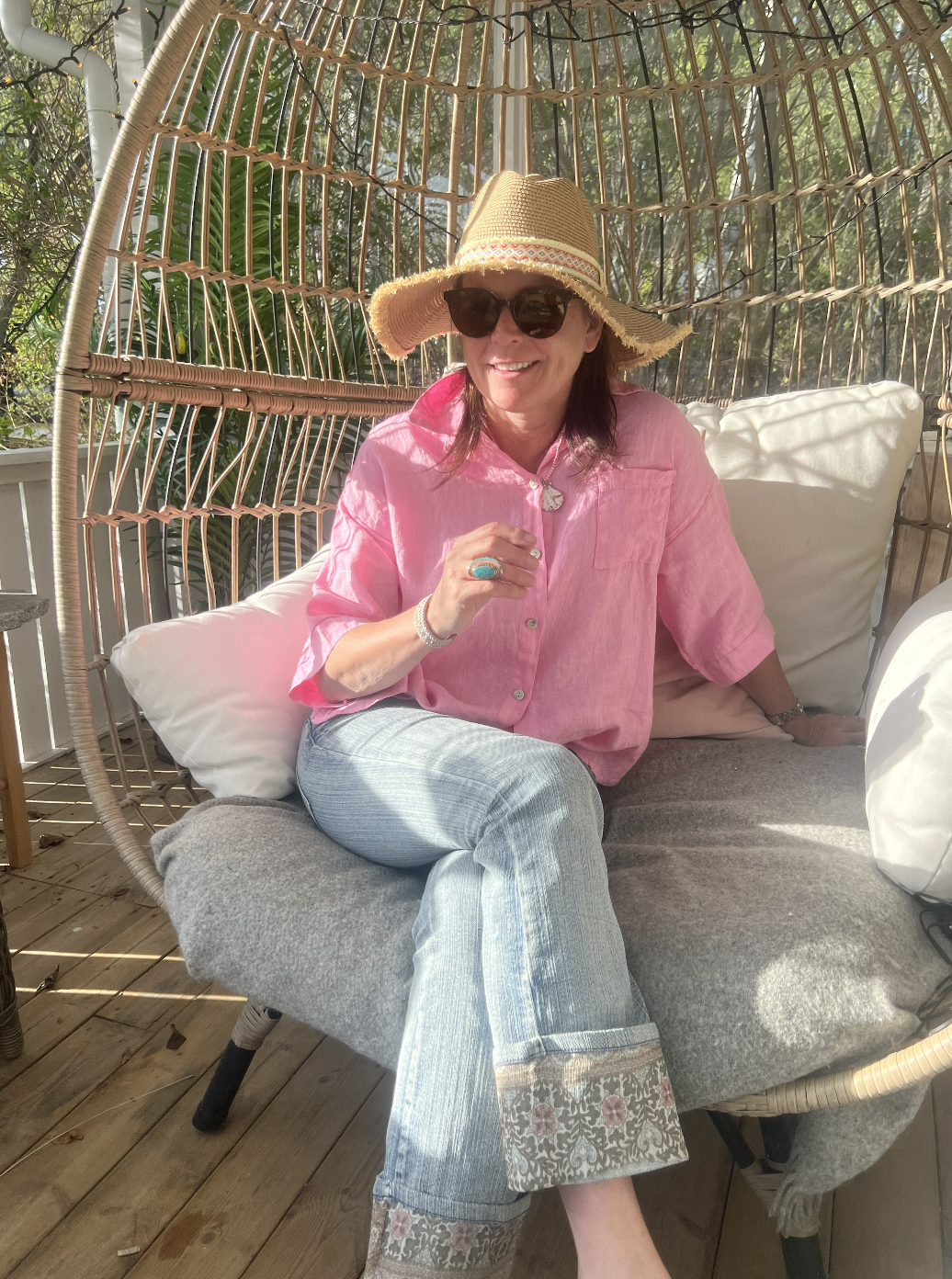 Anne skjorta bubblegum i 100 % linne