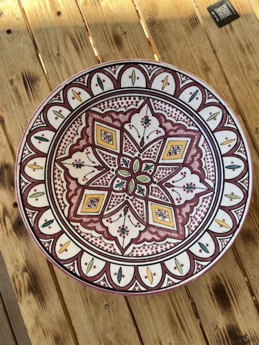 Marockansk Keramik Fat / Burgundy/Rosa