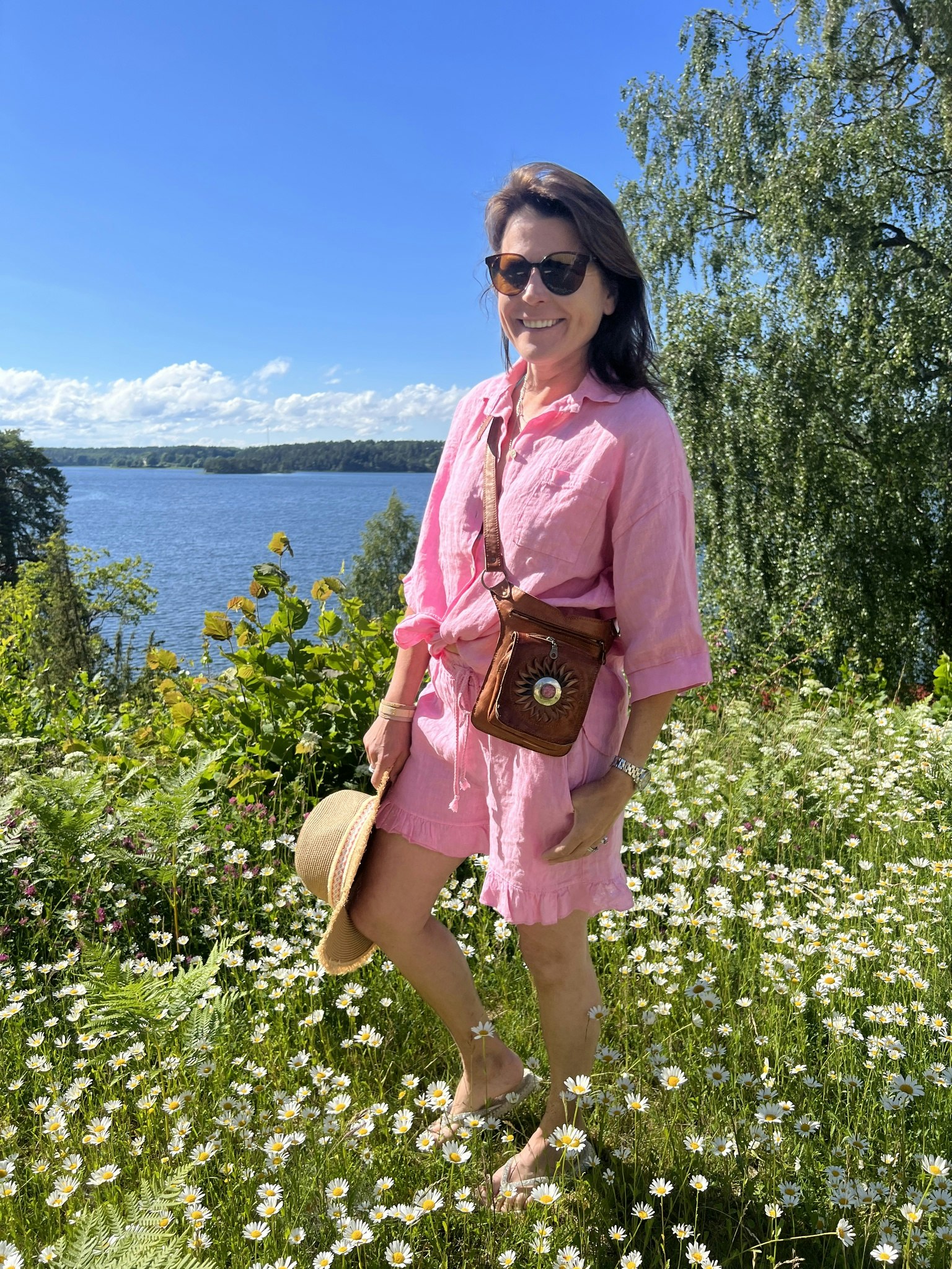 Anne skjorta bubblegum i 100 % linne