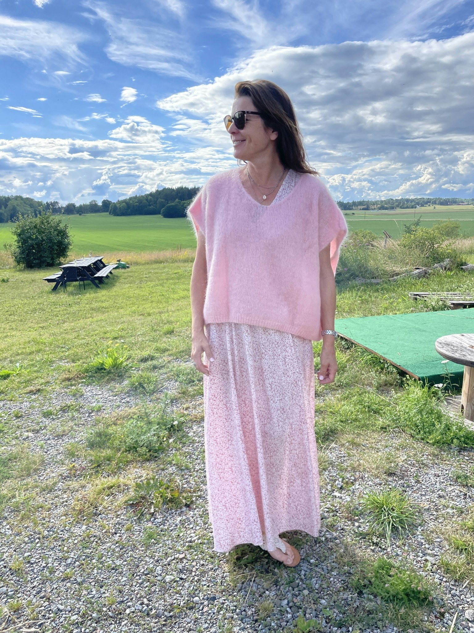 Mohair tröja fluffy soft rose