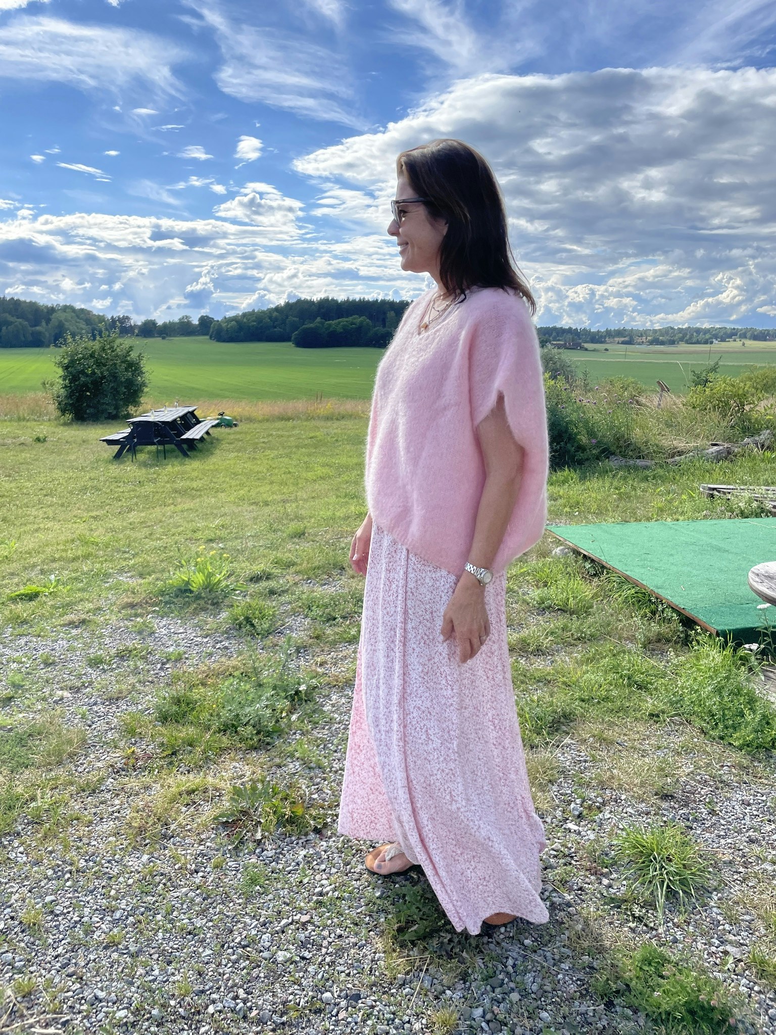 Mohair tröja fluffy soft rose