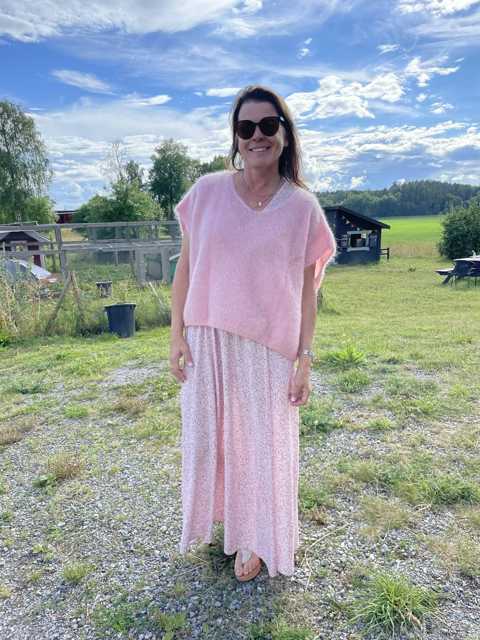 Mohair tröja fluffy soft rose
