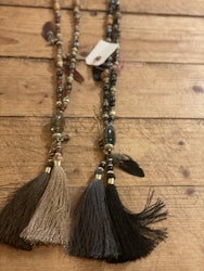 Boho tassel halsband brun