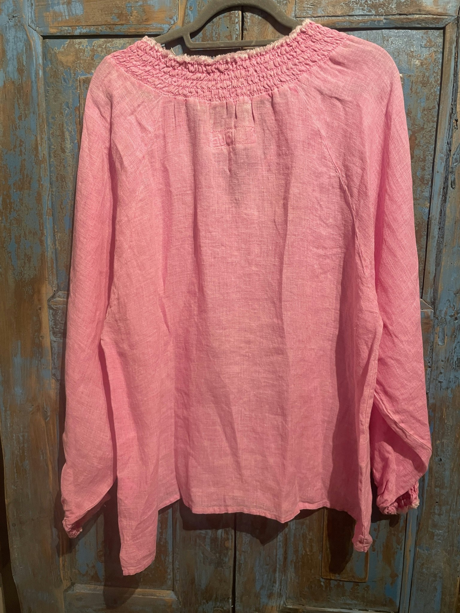 Nomad Spirit Linen Blouse bubble gum pink