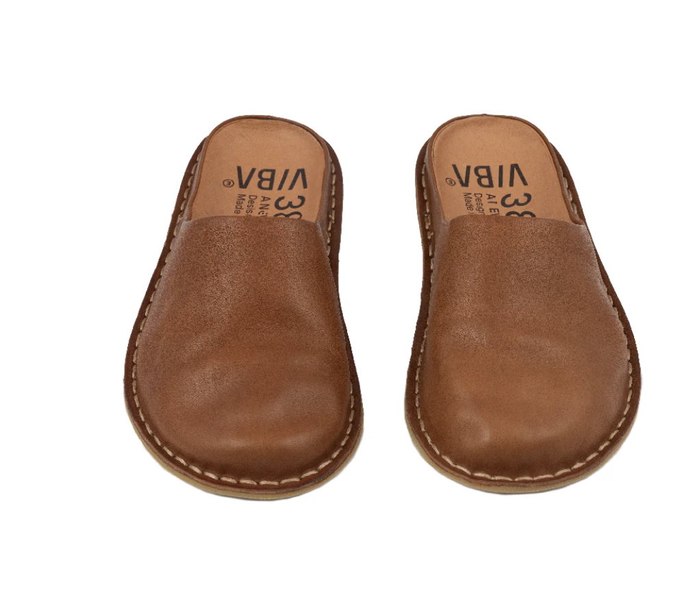 Viba toffla ROMA Läder Cognac Brun