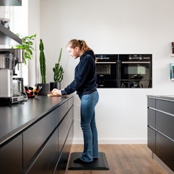 Home-Step Ergonomisk matta för kök, tvättstuga svart 51x99cm