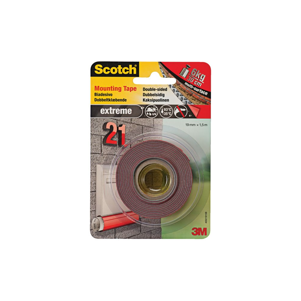 Scotch monteringstejp extrem 19mm x 1,5m