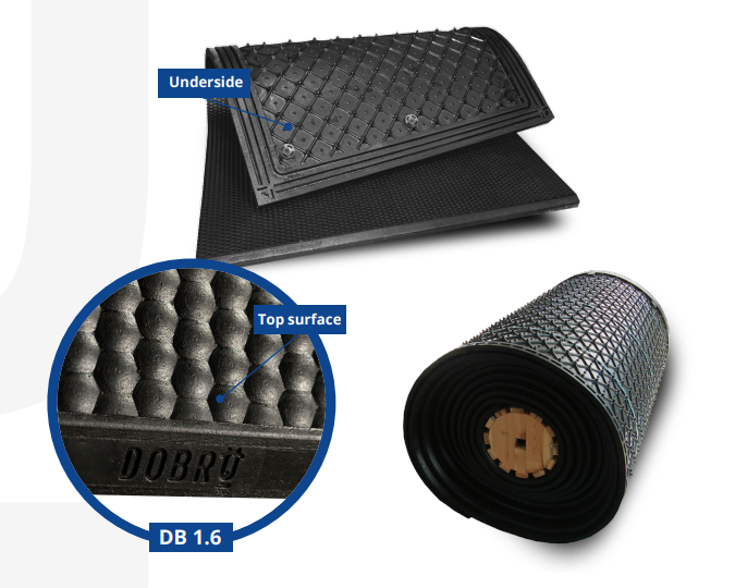 Gummi Stallmatta DB 1.6 stallgångs matta på rulle från 180x300cm 32mm tjocklek