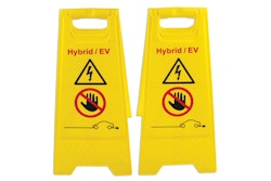 Varningsskyltar för hybrid/EV-golv 2 st.