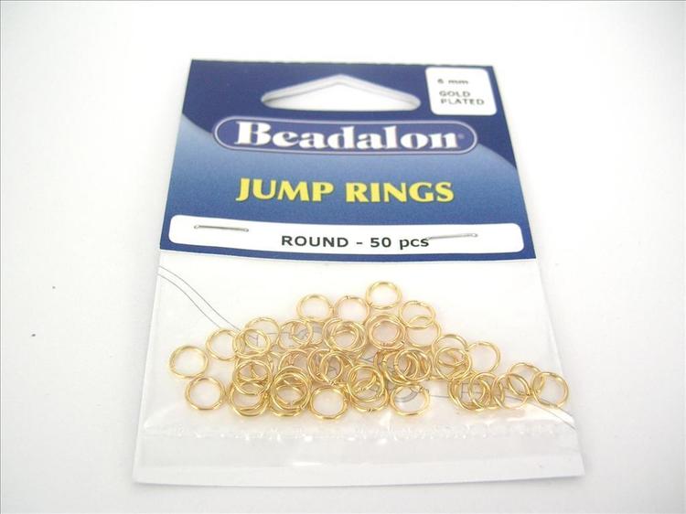 Jump Rings 6mm Guldpläterade 50st  BEADALON