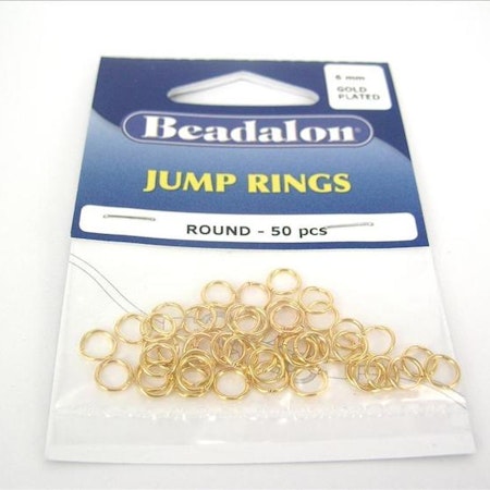 Jump Rings 6mm Guldpläterade 50st  BEADALON