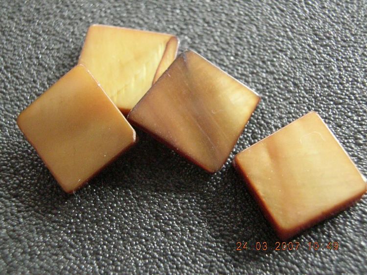 Snäckskalspärlor - Kvadrat - Brun - 10st