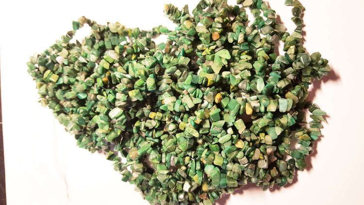 Ädelstenschips - Afrikansk Jade - Grön - 1 Sträng