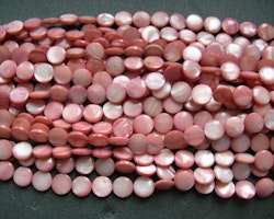 Snäckskalspärlor - Coin - Button - Rosa - 11,5mm - 4st