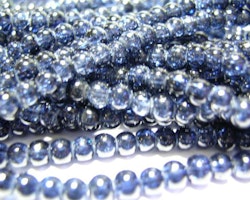 Glaspärlor - Crackle beads - Mörkblå - 1sträng