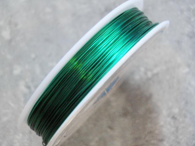 Koppartråd - 0,4mm - Grön - 1rulle ca 25m