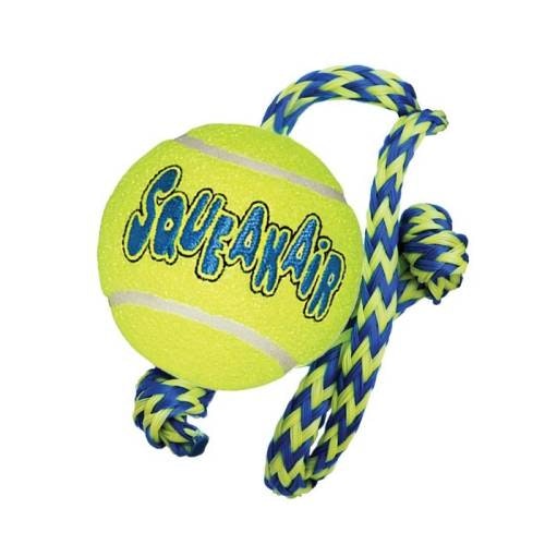 Kong Squeakair tennisboll med rep-