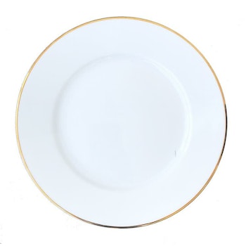 Blocho Kaszub Tallrik flat rund vit med guldrand 26,5cm, 12 st/frp