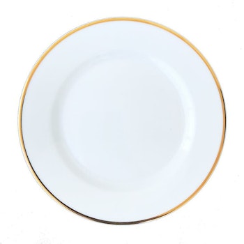 Blocho Kaszub Tallrik flat rund vit med guldrand 19cm, 24 st/frp