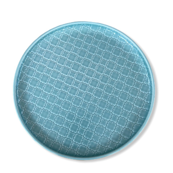 Blocho Marrakech Tallrik flat rund med relieff turkos 26cm, 6 st/frp