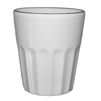 Blocho Hel Mugg utan öra räfflad med svart rand 25cl, 36 st/frp