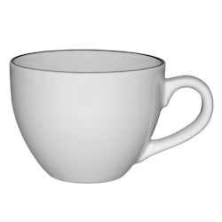 Blocho Jumbo Mugg vit med svart rand 50cl, 24 st/frp