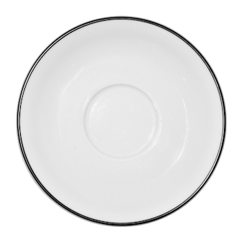 Blocho Nana Kaffefat vitt med svart rand 17cm, 6 st/frp