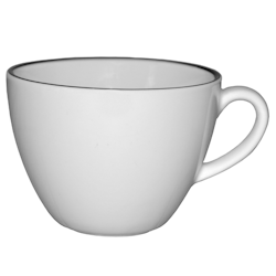 Blocho Bistro Kaffekopp vit med svart rand  20cl, 24 st/frp