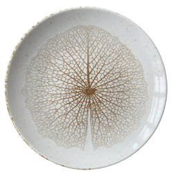 Blocho Hotel Tallrik flat rund 23 cm med dekor av löv 2, 12 st/frp