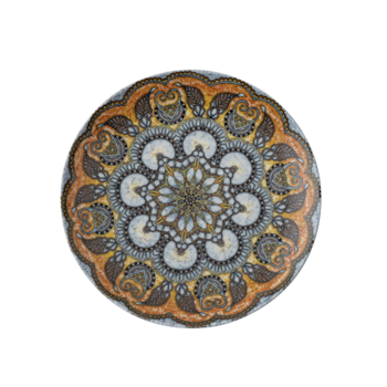 Tallrik flat rund Mandala B 20cm, 4 st/frp FRANKHUGO