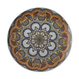 Tallrik flat rund Mandala B 27,5cm, 4 st/frp FRANKHUGO