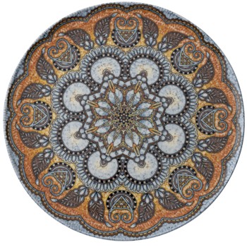 Tallrik flat rund Mandala B 32cm, 4 st/frp FRANKHUGO