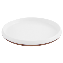 Tallrik 24 cm H 3 cm Melamin Gourmet White Two-Tone, 1st/frp FRANKHUGO
