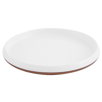 Tallrik 24 cm H 3 cm Melamin Gourmet White Two-Tone, 1st/frp FRANKHUGO