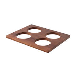 Hylla till kyldisplay för 4 burkar eller kannor 33,4x26,8cm trä, 1st/frp FRANKHUGO