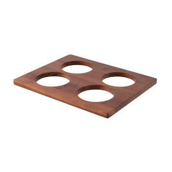 Hylla till kyldisplay för 4 burkar eller kannor 33,4x26,8cm trä, 1st/frp FRANKHUGO