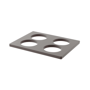 Hylla till kyldisplay för 4 burkar eller kannor 33,4x26,8cm lackat trä, 1st/frp FRANKHUGO