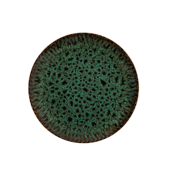 Blocho Daisy Tallrik flat rund 20,5 cm med grönsvart dekor samt relieff, 6 st/frp