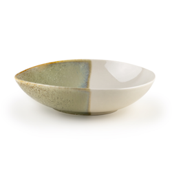 Blocho Soho Verde Tallrik djup rund oregelbunden grön och beige 22cm, 6st/frp