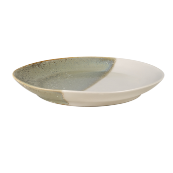 Blocho Soho Verde Tallrik flat rund oregelbunden grön och beige 22cm, 6st/frp
