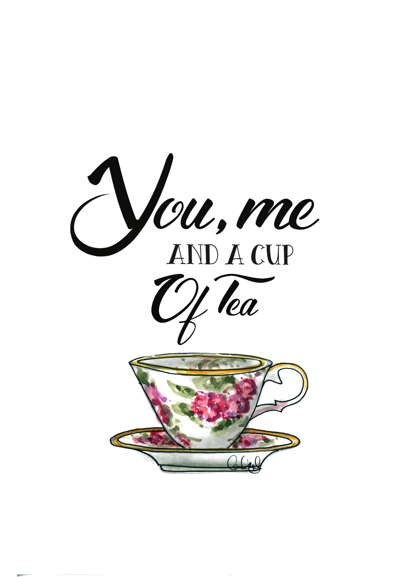 Print Tea - You, me and a cup tea