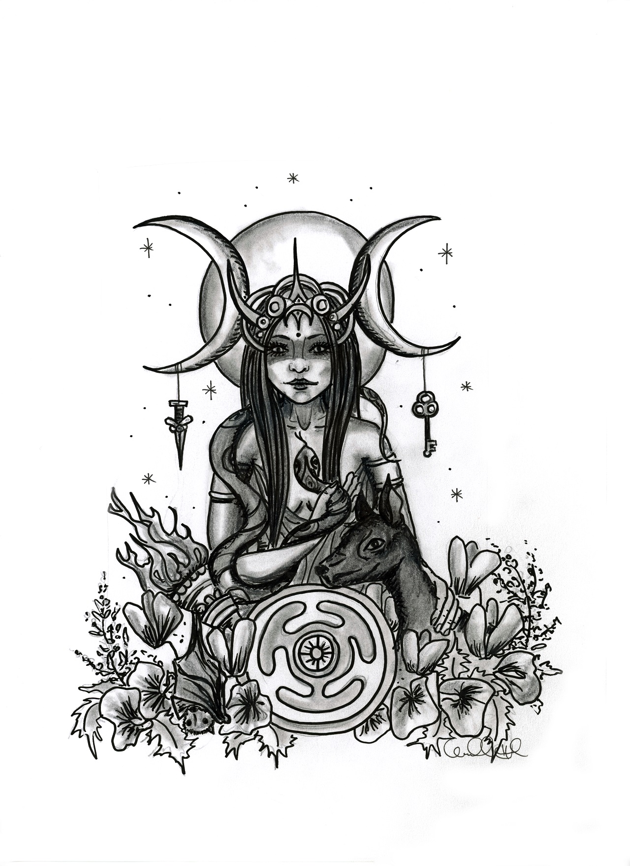 Print Hekate - Grekisk gudinna av underjorden