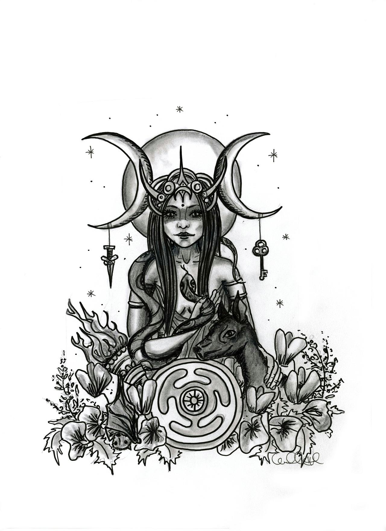 Print Hekate - Grekisk gudinna av underjorden